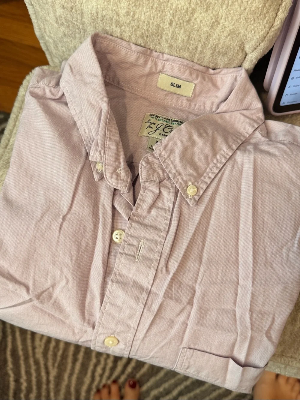 J. Crew Men’s Pastel Purple Slim Secret Wash Button-Down Shirt #463